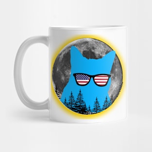 American Flag Funny Cat Mug